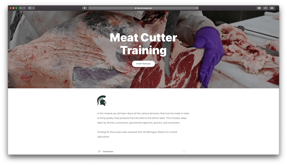 Instructional Design - NPSEC - MSU Meat Cutter Training